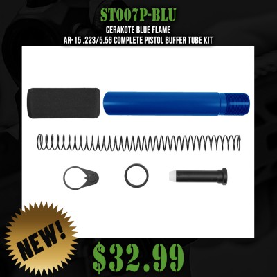 CERAKOTE BLUE FLAME | AR-15 .223/5.56 Complete Pistol Buffer Tube Kit