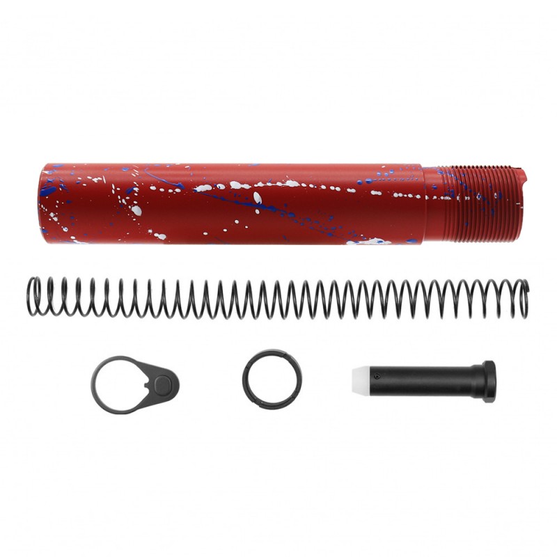 CERAKOTE RED-BW SPLATTER | AR-15 .223/5.56 Complete Pistol Buffer Tube Kit - No Foam