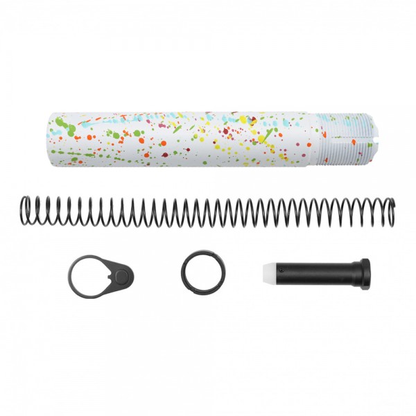CERAKOTE WHITE SPLATTER | AR-15 .223/5.56 Complete Pistol Buffer Tube Kit - No Foam CERAKOTE WHITE SPLATTER | AR-15 .223/5.56 Complete Pistol Buffer Tube Kit - No Foam