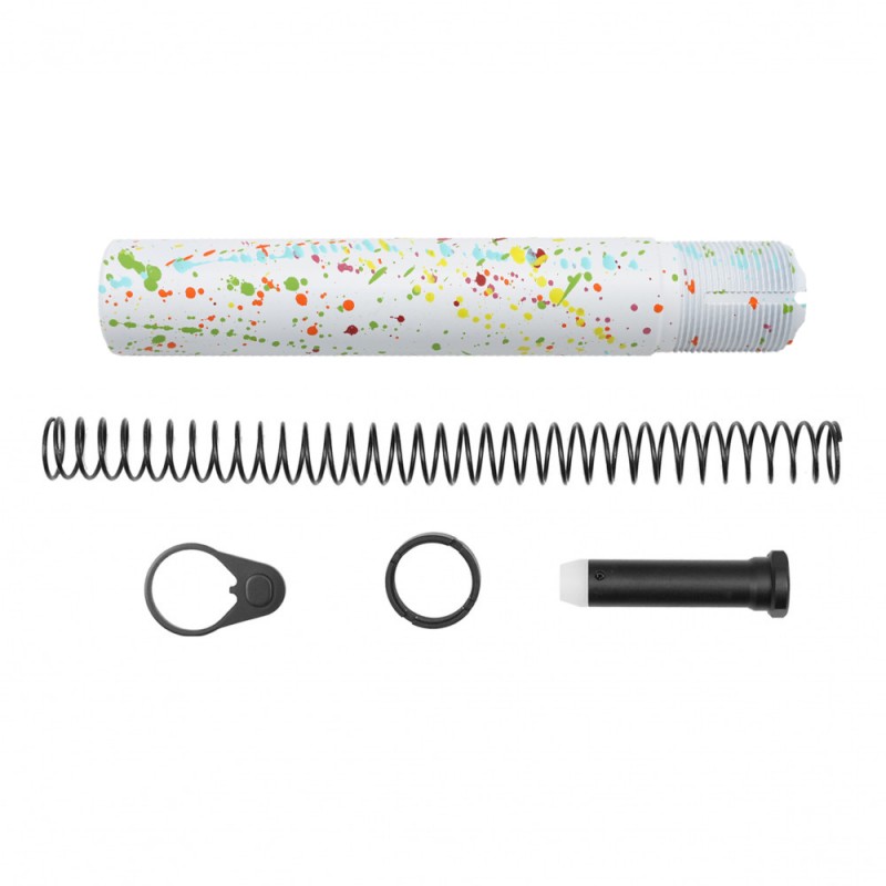 CERAKOTE WHITE SPLATTER | AR-15 .223/5.56 Complete Pistol Buffer Tube Kit - No Foam