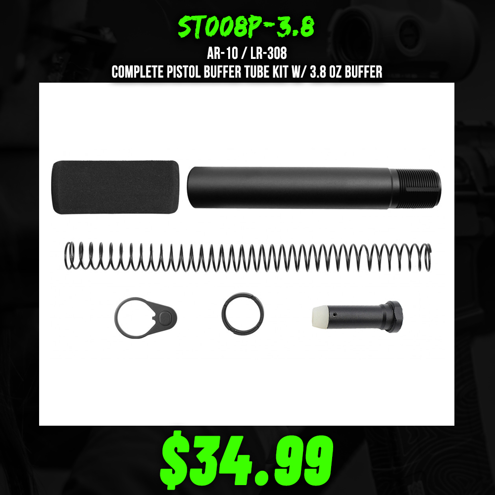 AR-10 / LR-308 Complete Pistol Buffer Tube Kit W/ 3.8 oz Buffer