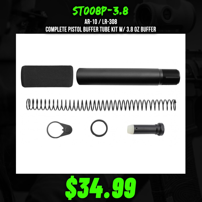 AR-10 / LR-308 Complete Pistol Buffer Tube Kit W/ 3.8 oz Buffer