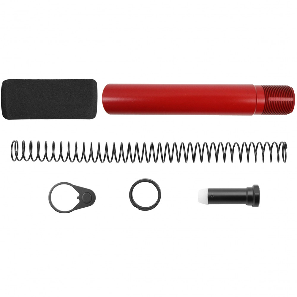 CERAKOTE RED| AR-10 / LR-308 Complete Pistol Buffer Tube Kit W/ 3.5 oz Buffer