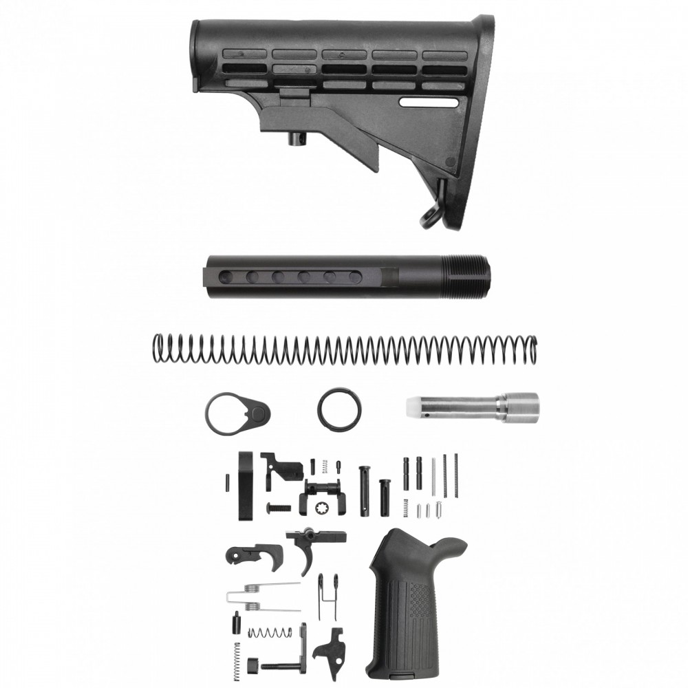 AR-9 6 Position Mil-Spec Stock Kit W/ Lower Parts Kit – USA Flag