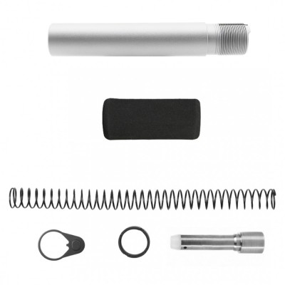 CERAKOTE GLACIER SILVER| AR-9mm Pistol Buffer Tube Kit W/ Foam Pad