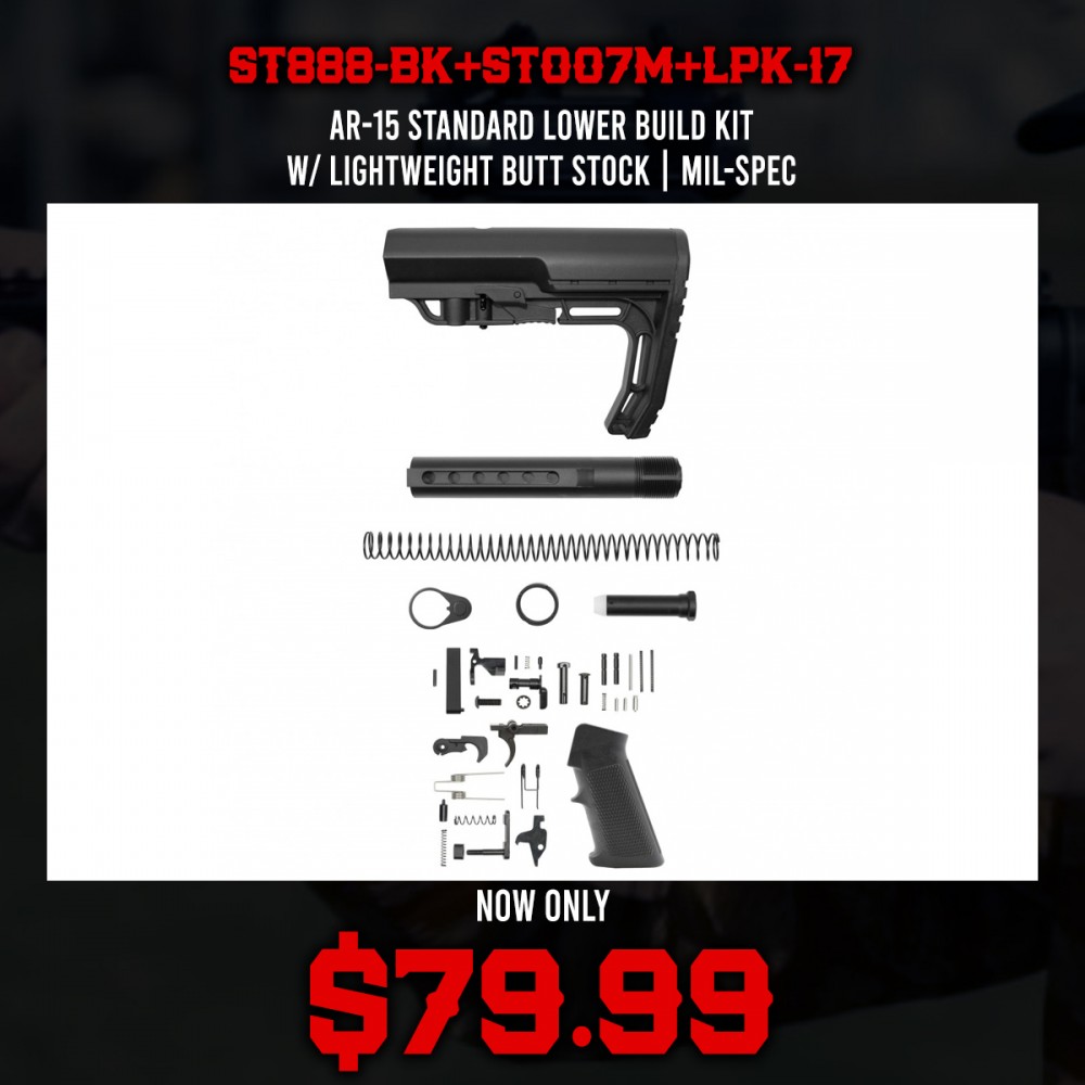 AR-15 Standard Lower Build Kit W/ Lightweight Butt Stock | Mil-Spec