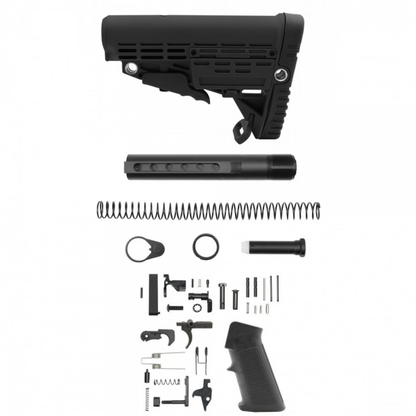 AR-15/.223/ 5.56 Standard Lower Build Kit W/Carbine Collapsible Stock and Storage Compartment| LPK-17| MIL-SPEC- Black AR-15/.223/ 5.56 Standard Lower Build Kit W/Carbine Collapsible Stock and Storage Compartment| LPK-17| MIL-SPEC- Black