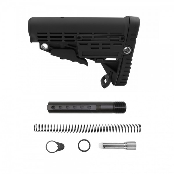 AR-9 Carbine Collapsible Stock W/Storage Compartment and 6 Position Buffer Tube kit| 7 oz| MIL-SPEC- BLACK AR-9 Carbine Collapsible Stock W/Storage Compartment and 6 Position Buffer Tube kit| 7 oz| MIL-SPEC- BLACK