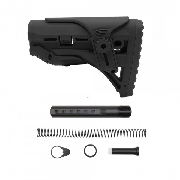 AR-15 .223/.556 Adjustable Cheek Riser Carbine Stock W/ 6-position Buffer Tube Kit| Mil-Spec AR-15 .223/.556 Adjustable Cheek Riser Carbine Stock W/ 6-position Buffer Tube Kit| Mil-Spec