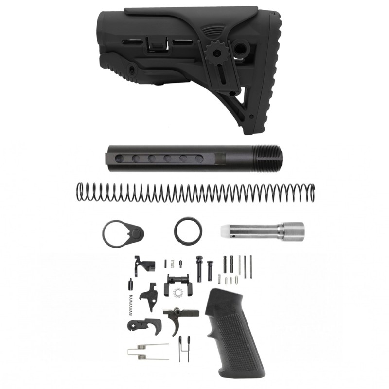 AR-9 Standard Lower Built Kit W/ Slim Carbine Stock | 7 oz| MIL-SPEC- BLACK