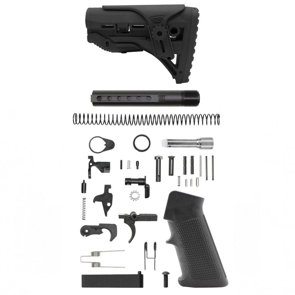 AR-9 Standard Lower Built Kit W/ Slim Carbine Stock | 7 oz| MIL-SPEC- BLACK AR-9 Standard Lower Built Kit W/ Slim Carbine Stock | 7 oz| MIL-SPEC- BLACK