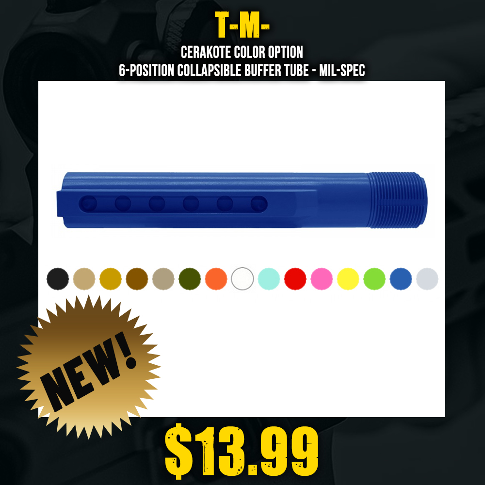 CERAKOTE COLOR OPTION| 6-Position Collapsible Buffer Tube - Mil-Spec CERAKOTE COLOR OPTION| 6-Position Collapsible Buffer Tube - Mil-Spec