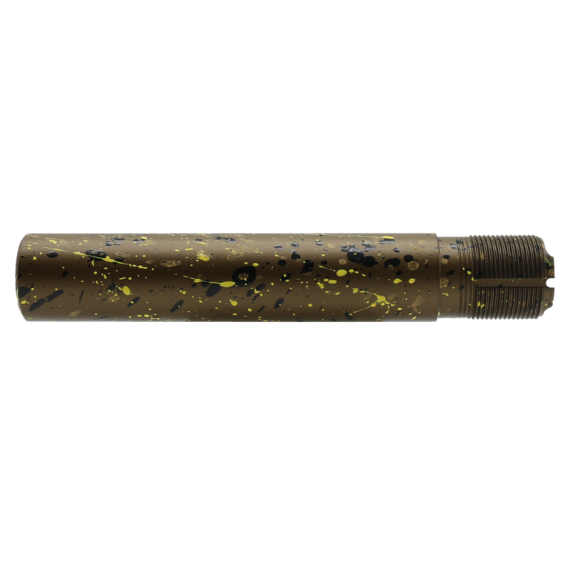 Cerakote Splatter | AR - Pistol Buffer Tube - Base BURNT BRONZE - Pattern - GOLD - BLACK - LEMON ZEST Cerakote Splatter | AR - Pistol Buffer Tube - Base BURNT BRONZE - Pattern - GOLD - BLACK - LEMON ZEST