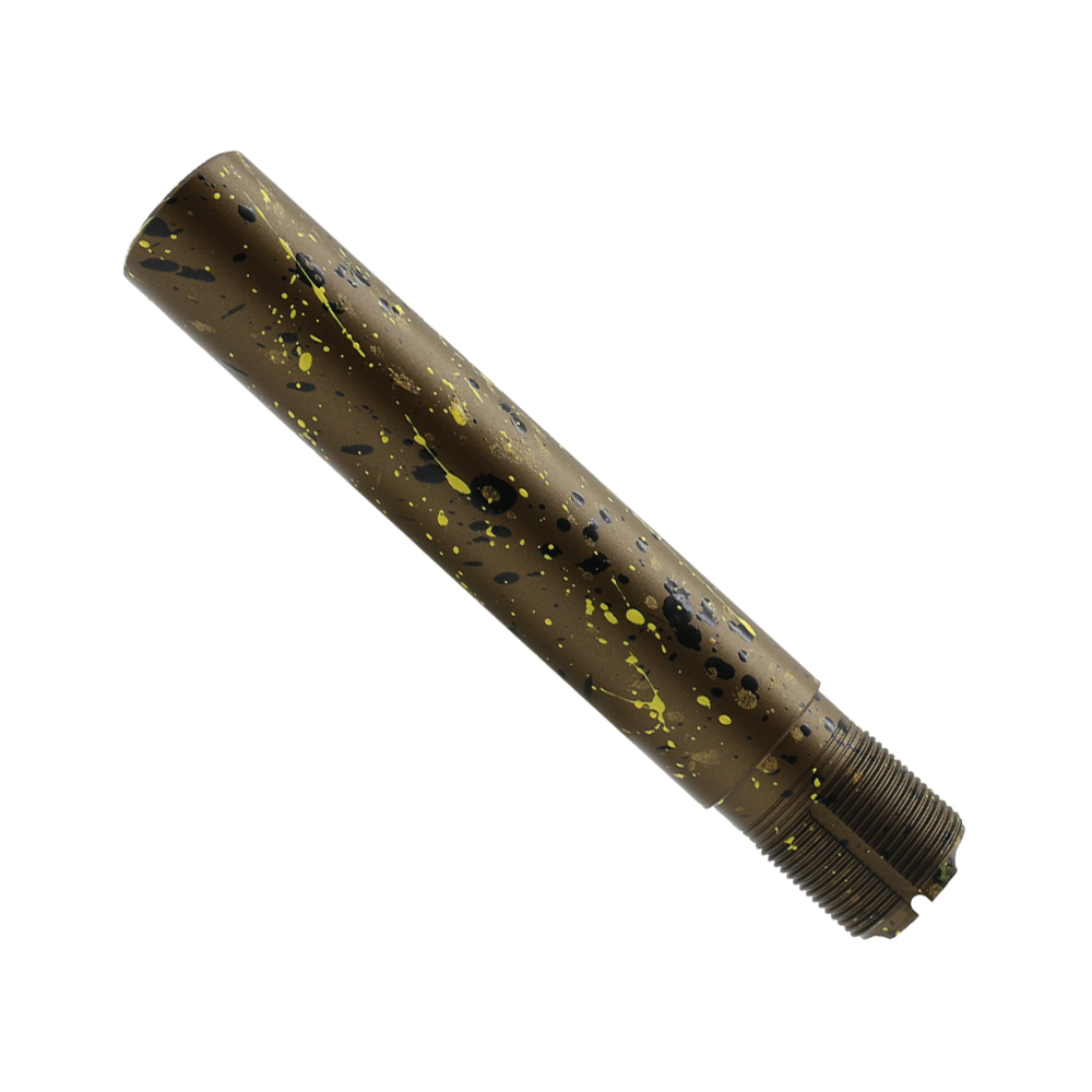Cerakote Splatter | AR - Pistol Buffer Tube - Base BURNT BRONZE - Pattern - GOLD - BLACK - LEMON ZEST Cerakote Splatter | AR - Pistol Buffer Tube - Base BURNT BRONZE - Pattern - GOLD - BLACK - LEMON ZEST