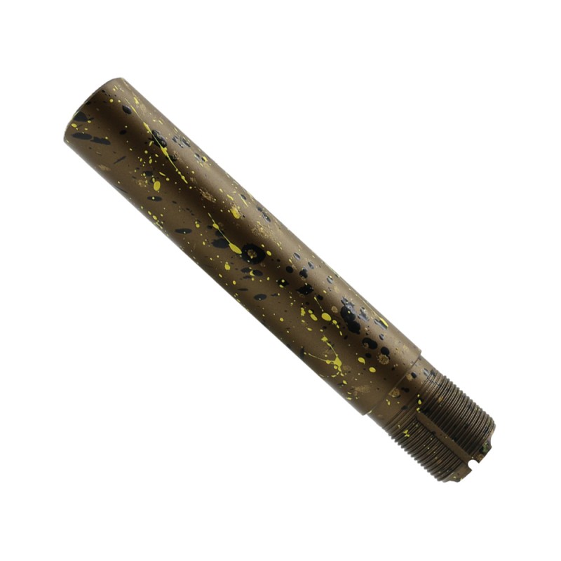 Cerakote Splatter | AR - Pistol Buffer Tube - Base BURNT BRONZE - Pattern - GOLD - BLACK - LEMON ZEST Cerakote Splatter | AR - Pistol Buffer Tube - Base BURNT BRONZE - Pattern - GOLD - BLACK - LEMON ZEST