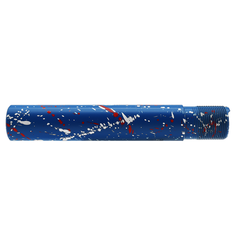 Cerakote Splatter | AR - Pistol Buffer Tube - Base BLUE FLAME - Pattern - BRIGHT WHITE - RED Cerakote Splatter | AR - Pistol Buffer Tube - Base BLUE FLAME - Pattern - BRIGHT WHITE - RED