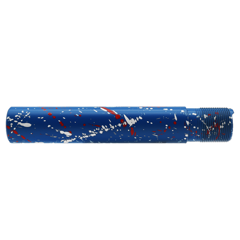 Cerakote Splatter | AR - Pistol Buffer Tube - Base BLUE FLAME - Pattern - BRIGHT WHITE - RED Cerakote Splatter | AR - Pistol Buffer Tube - Base BLUE FLAME - Pattern - BRIGHT WHITE - RED