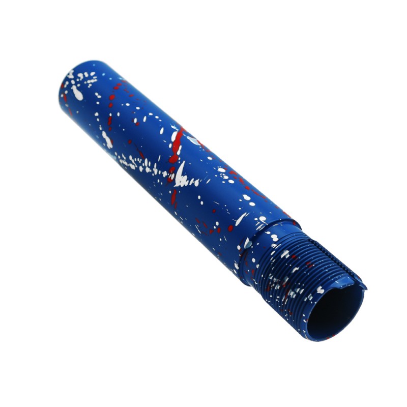 Cerakote Splatter | AR - Pistol Buffer Tube - Base BLUE FLAME - Pattern - BRIGHT WHITE - RED Cerakote Splatter | AR - Pistol Buffer Tube - Base BLUE FLAME - Pattern - BRIGHT WHITE - RED