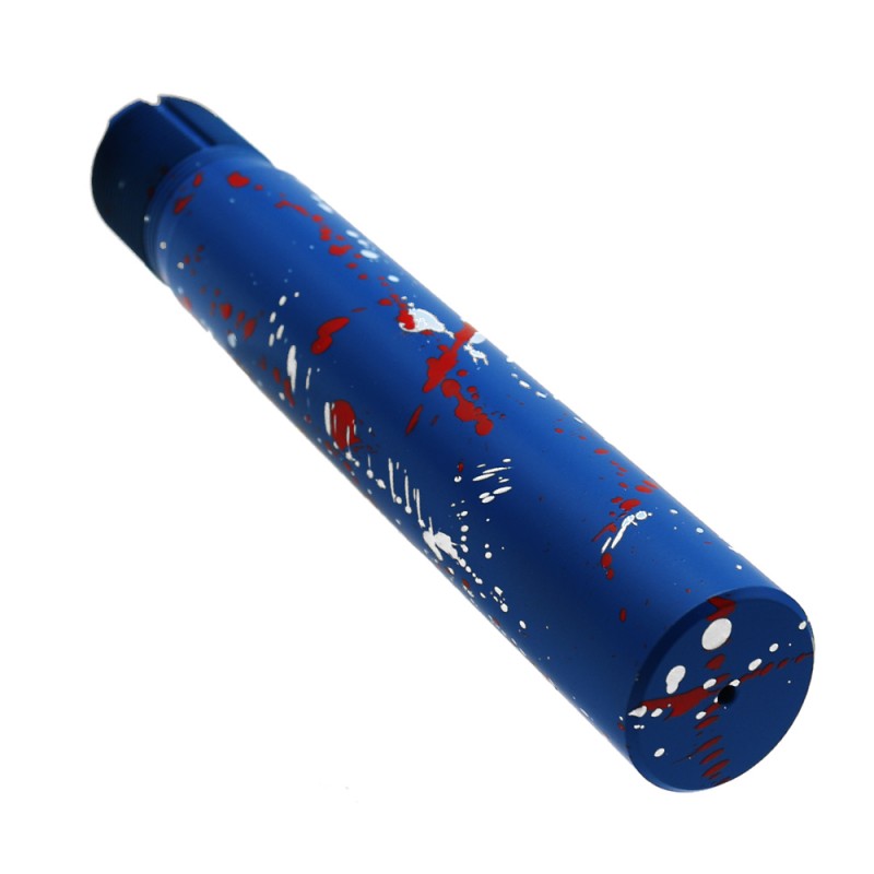 Cerakote Splatter | AR - Pistol Buffer Tube - Base BLUE FLAME - Pattern - BRIGHT WHITE - RED Cerakote Splatter | AR - Pistol Buffer Tube - Base BLUE FLAME - Pattern - BRIGHT WHITE - RED