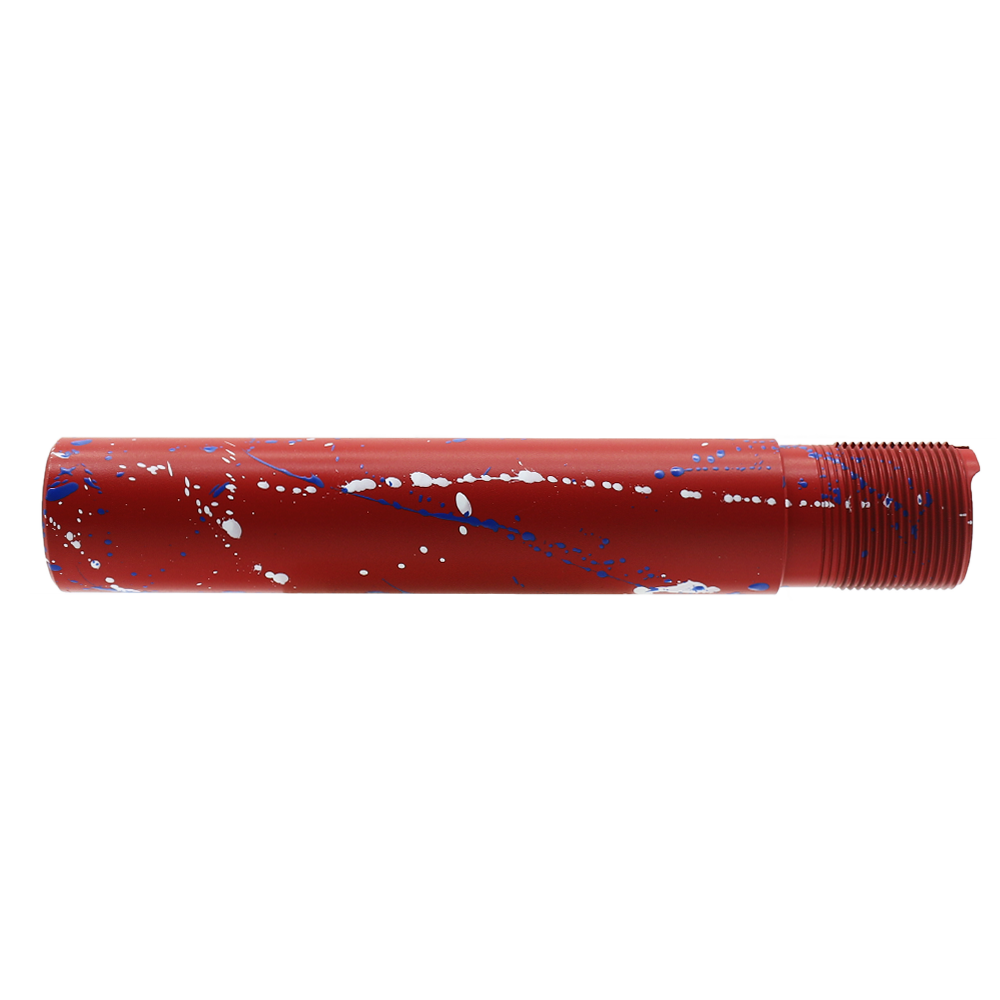 Cerakote Splatter | AR - Pistol Buffer Tube - Base RED - Pattern - BLUE FLAME - BRIGHT WHITE Cerakote Splatter | AR - Pistol Buffer Tube - Base RED - Pattern - BLUE FLAME - BRIGHT WHITE