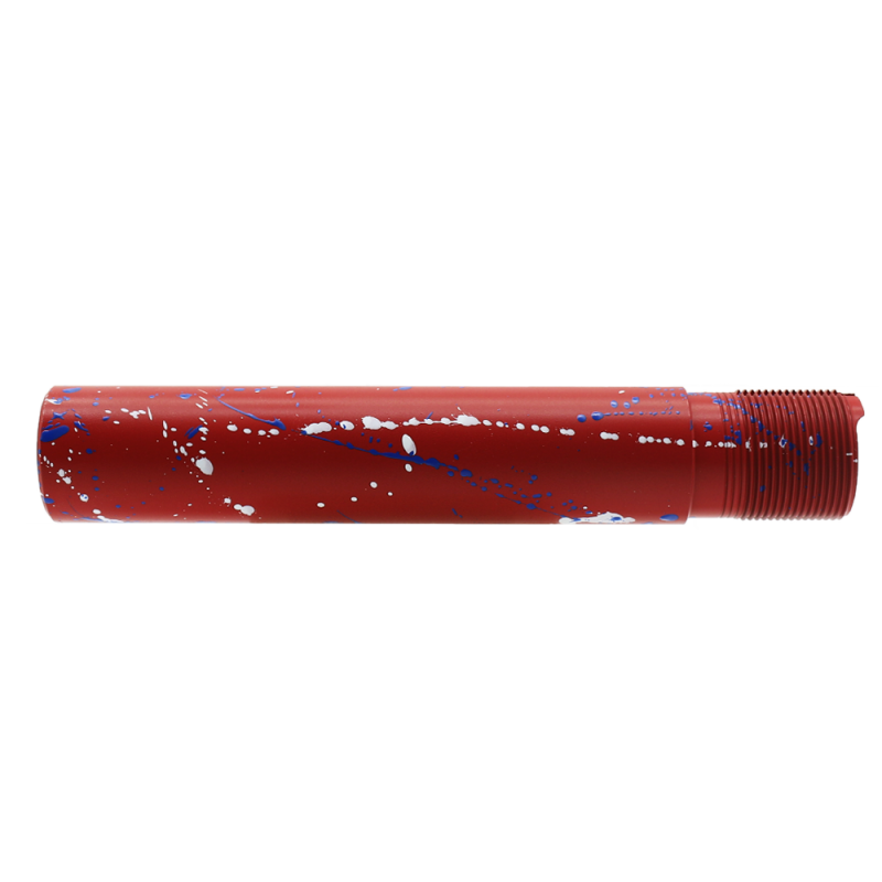 Cerakote Splatter | AR - Pistol Buffer Tube - Base RED - Pattern - BLUE FLAME - BRIGHT WHITE Cerakote Splatter | AR - Pistol Buffer Tube - Base RED - Pattern - BLUE FLAME - BRIGHT WHITE