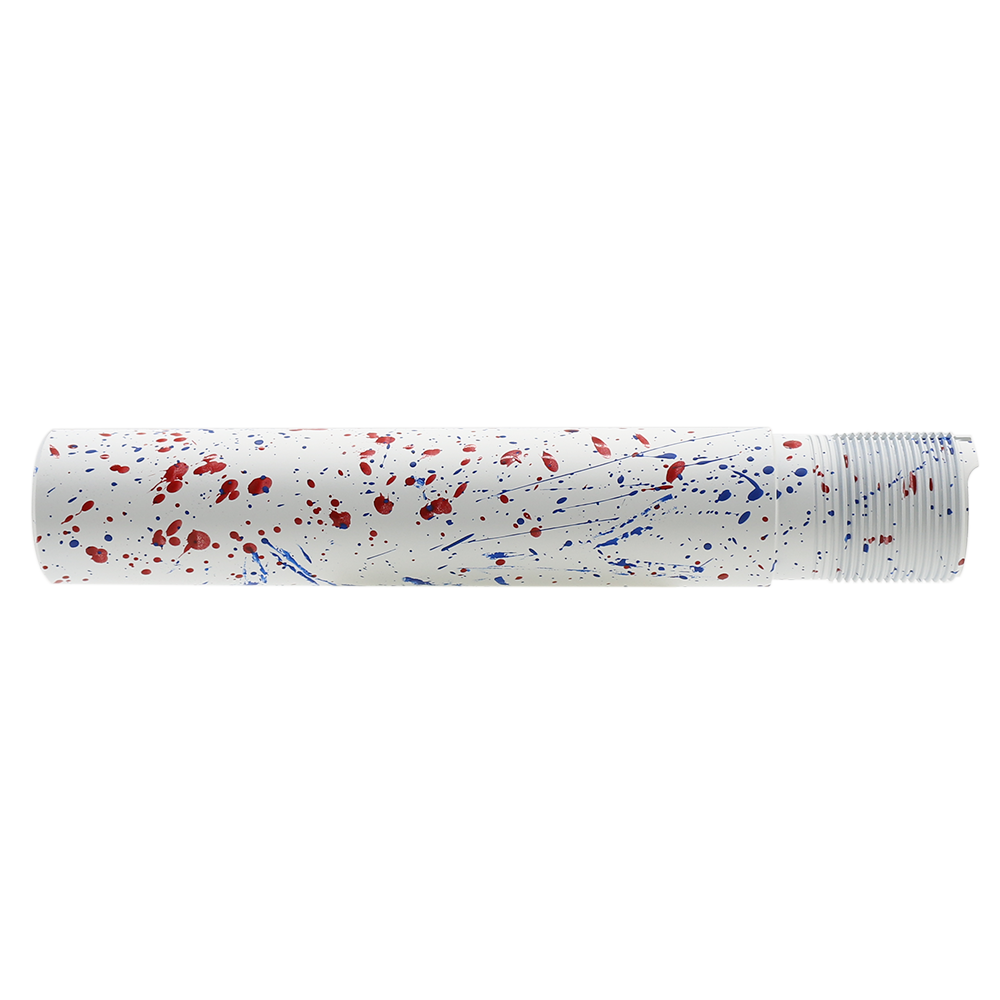 Cerakote Splatter | AR - Pistol Buffer Tube - Base BRIGHT WHITE - Pattern - BLUE FLAME - RED Cerakote Splatter | AR - Pistol Buffer Tube - Base BRIGHT WHITE - Pattern - BLUE FLAME - RED