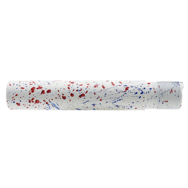 CERAKOTE SPLATTER WHI BR | AR - Pistol Buffer Tube - Base WHI - Pattern - RED.BLU CERAKOTE SPLATTER WHI BR | AR - Pistol Buffer Tube - Base WHI - Pattern - RED.BLU