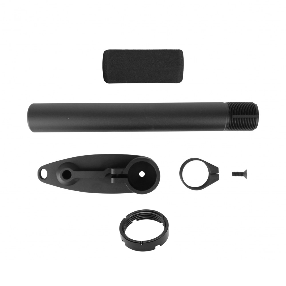 AR-15 "Skeleton" Stock 9" Buffer Tube Kit W/ Butt Plate-Black