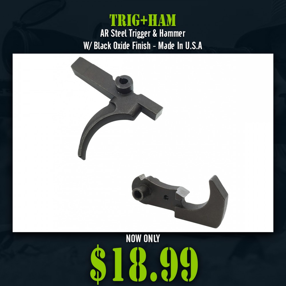 AR Steel Trigger & Hammer W/ Black Oxide Finish - Made In U.S.A