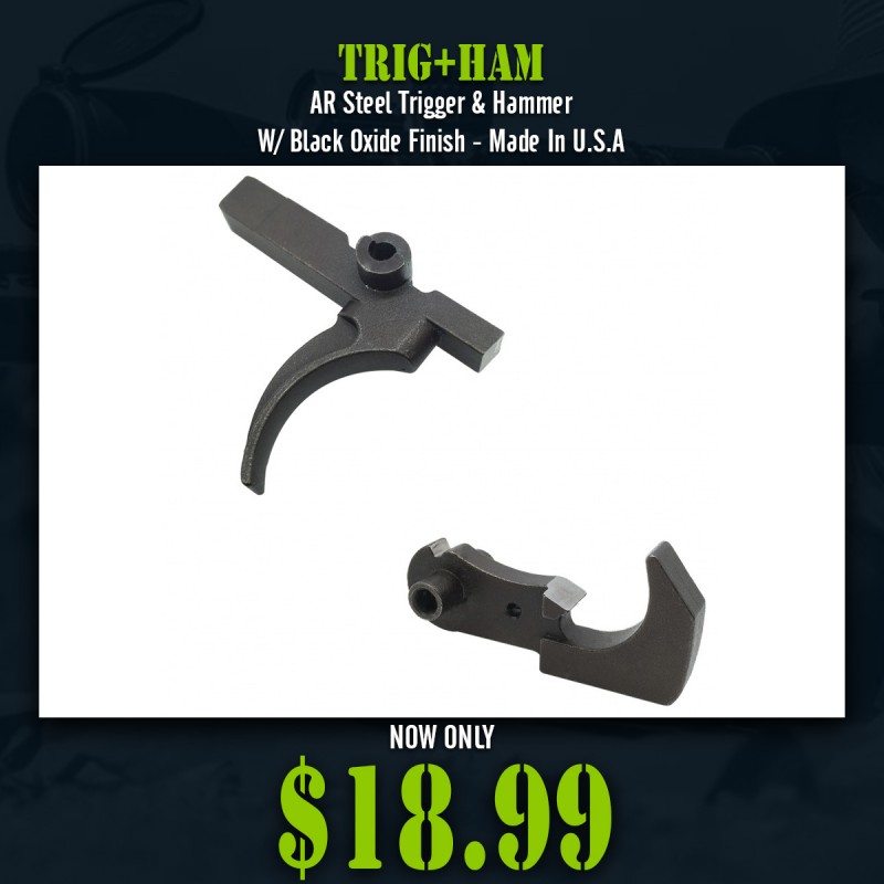 AR Steel Trigger & Hammer W/ Black Oxide Finish - Made In U.S.A