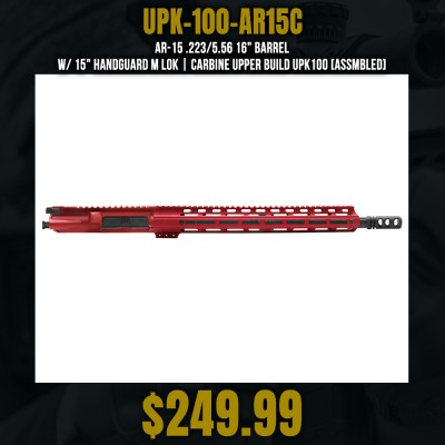 AR-15 .223/5.56 16" Barrel W/ 15" Handguard M LOK | Carbine Upper Build UPK100 [ASSMBLED]