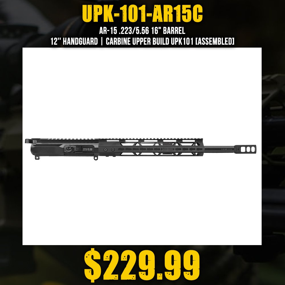 AR-15 .223/5.56 16" BARREL 12'' HANDGUARD | CARBINE UPPER BUILD UPK101 [ASSEMBLED]