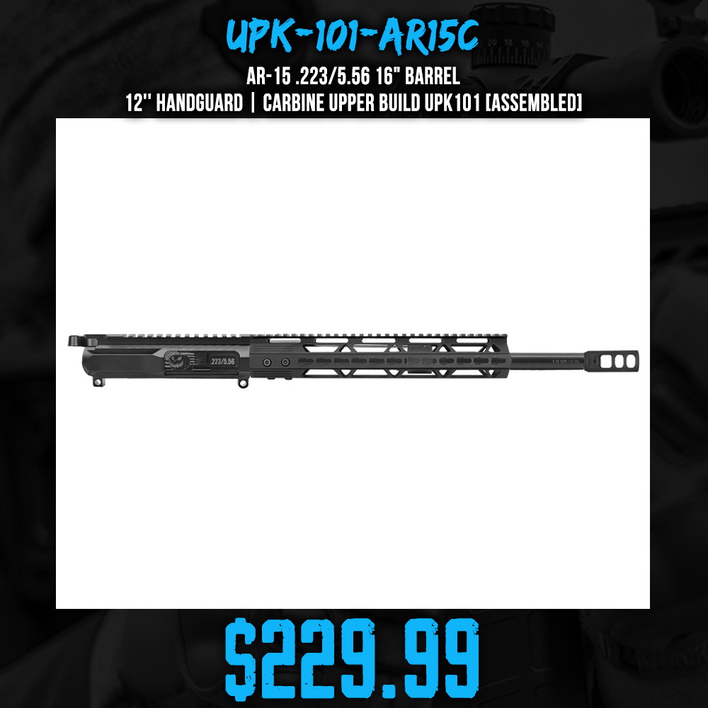 AR-15 .223/5.56 16" BARREL 12'' HANDGUARD | CARBINE UPPER BUILD UPK101 [ASSEMBLED]
