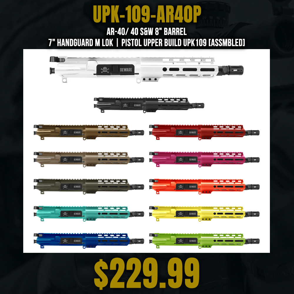AR-40/ 40 S&W 8" Barrel 7" Handguard M Lok | PISTOL UPPER BUILD UPK109 [ASSMBLED]