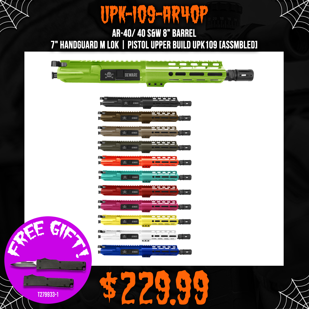 AR-40/ 40 S&W 8" Barrel 7" Handguard M Lok | PISTOL UPPER BUILD UPK109 [ASSMBLED]