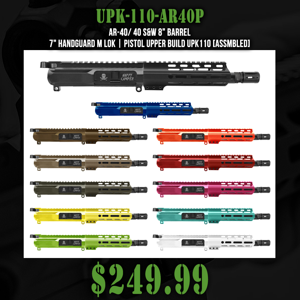 AR-40/ 40 S&W 8" Barrel 7" Handguard M Lok | PISTOL UPPER BUILD UPK110 [ASSMBLED]
