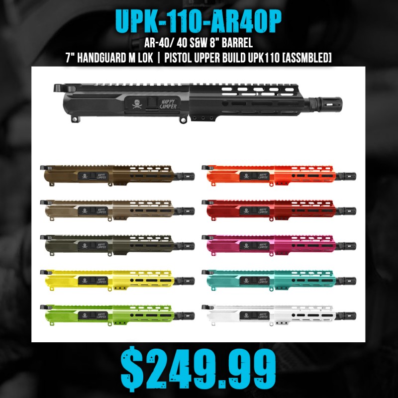 AR-40/ 40 S&W 8" Barrel 7" Handguard M Lok | PISTOL UPPER BUILD UPK110 [ASSMBLED]