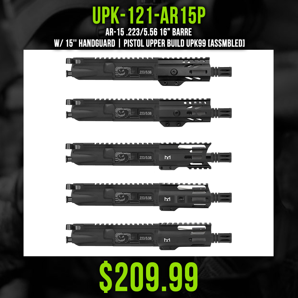 AR-15 .223/5.56 5" Barrel 4" Handguard M Lok| PISTOL UPPER BUILD UPK121 [ASSEMBLED]