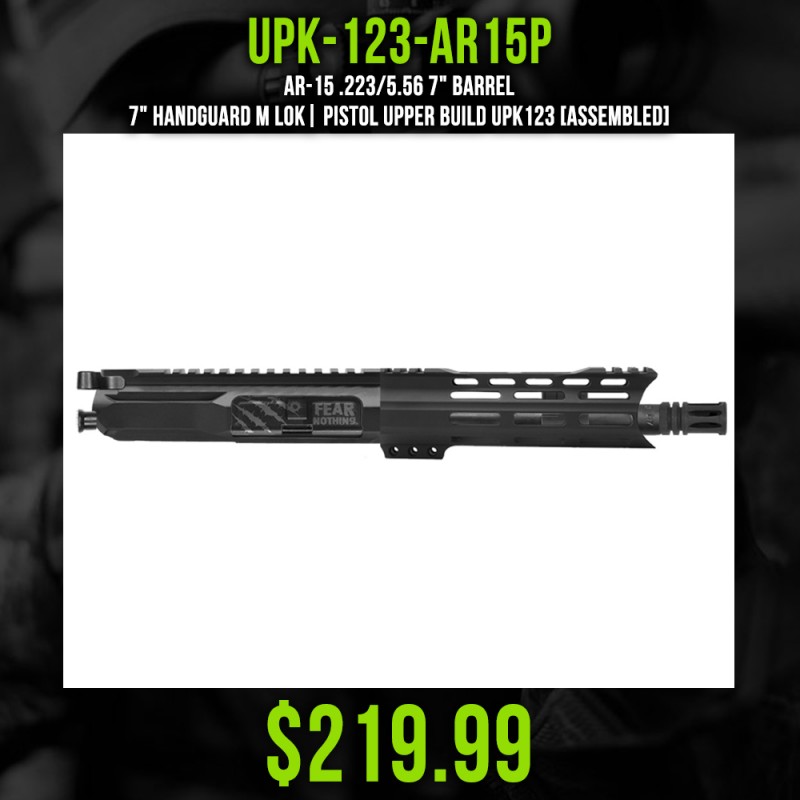 AR-15 .223/5.56 7" Barrel 7" Handguard M Lok| Pistol Upper Build UPK123 [ASSEMBLED]