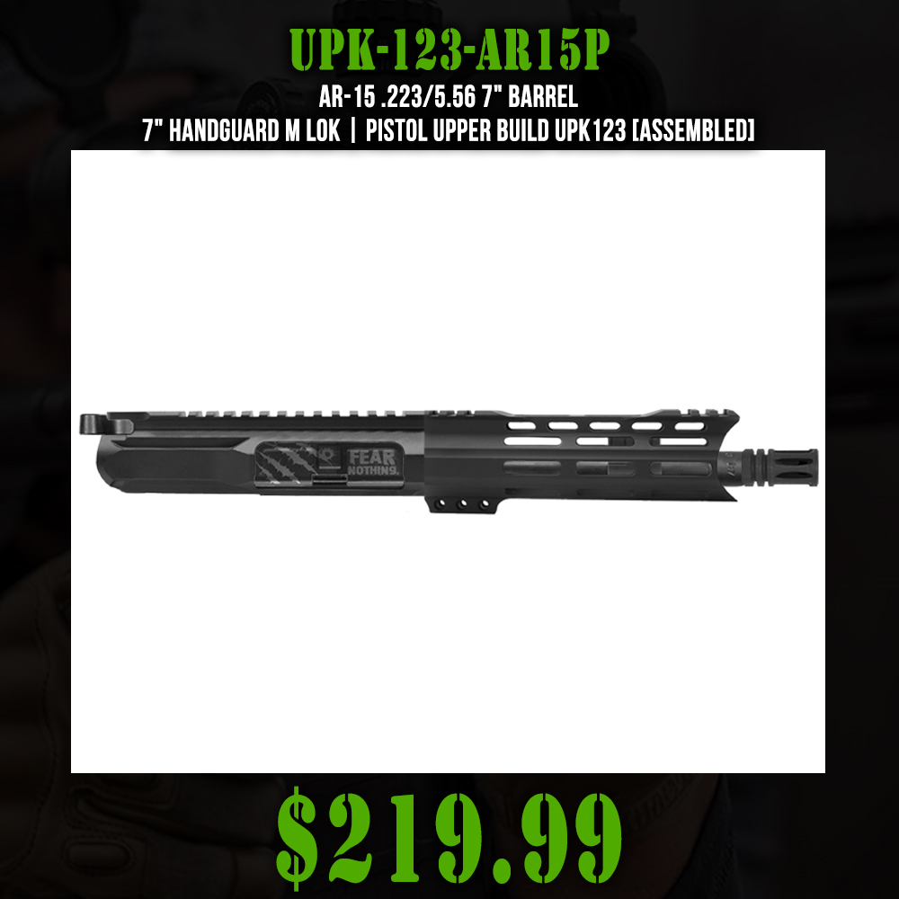 AR-15 .223/5.56 7" Barrel 7" Handguard M Lok| Pistol Upper Build UPK123 [ASSEMBLED]
