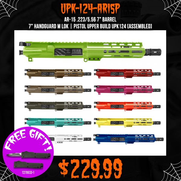 AR-15 .223/5.56 7" Barrel 7" Handguard M Lok| Pistol Upper Build UPK124 [ASSEMBLED]