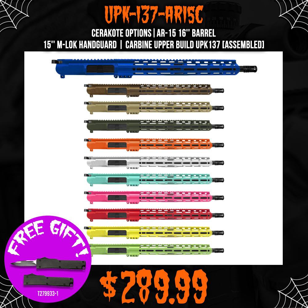 CERAKOTE OPTIONS|AR-15 16'' BARREL 15'' M-LOK HANDGUARD | CARBINE UPPER BUILD UPK137 [ASSEMBLED]