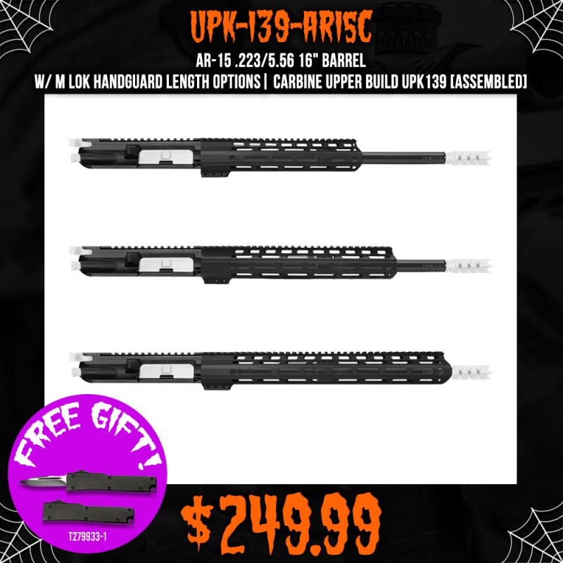AR-15 .223/5.56 16" Barrel W/ M Lok Handguard Length Options| Carbine Upper Build UPK139 [ASSEMBLED]