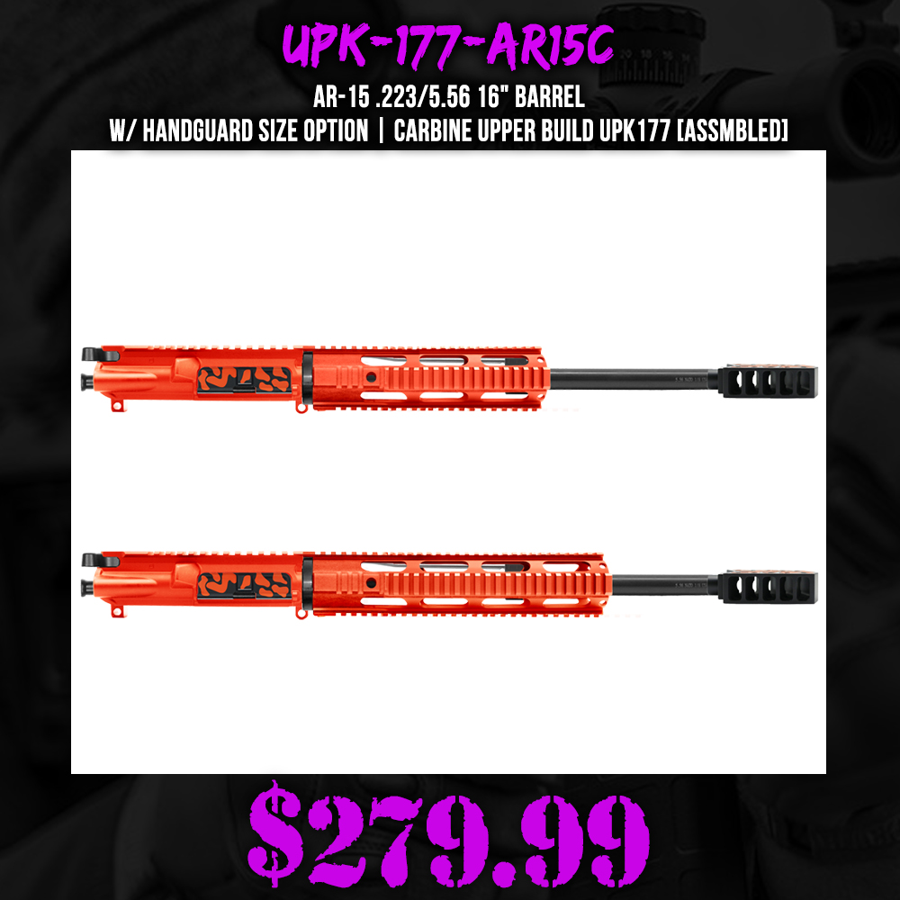 AR-15 .223/5.56 16" BARREL W/ HANDGUARD SIZE OPTION | CARBINE UPPER BUILD UPK177 [ASSMBLED]
