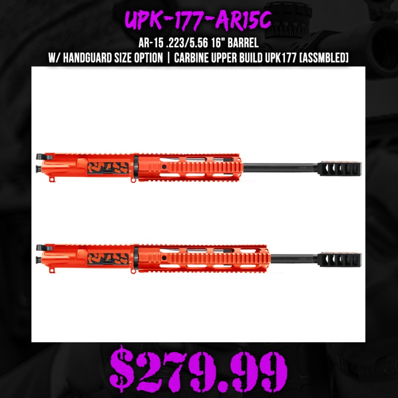 AR-15 .223/5.56 16" BARREL W/ HANDGUARD SIZE OPTION | CARBINE UPPER BUILD UPK177 [ASSMBLED]