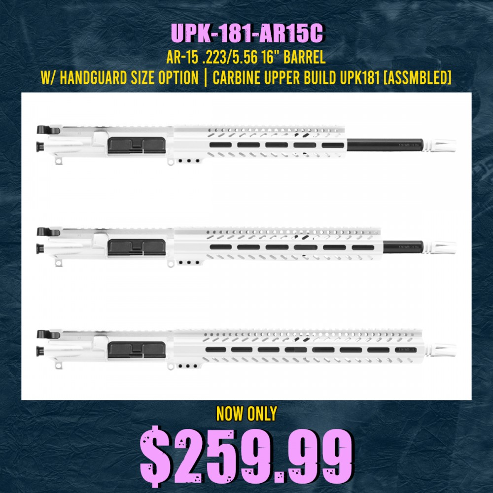 AR-15 .223/5.56 16" BARREL W/ HANDGUARD SIZE OPTION | CARBINE UPPER BUILD UPK181 [ASSMBLED]