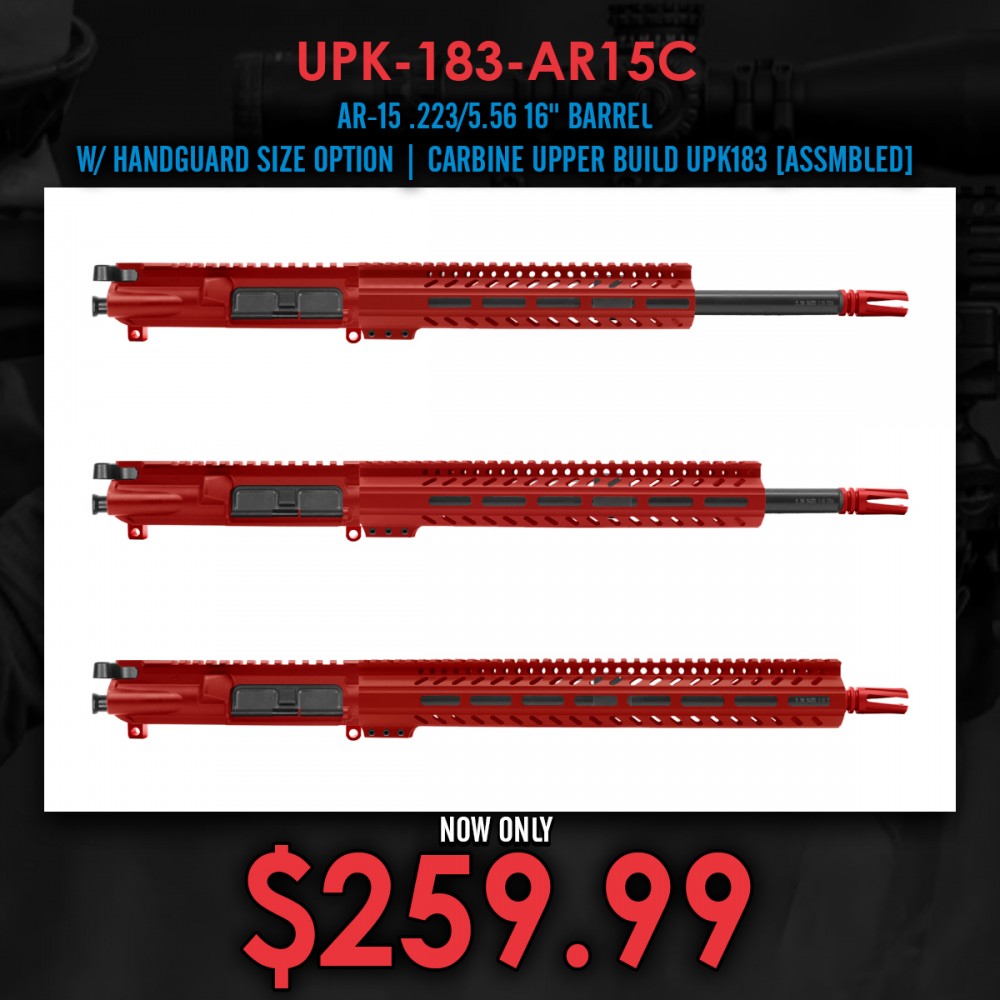 AR-15 .223/5.56 16" BARREL W/ HANDGUARD SIZE OPTION | CARBINE UPPER BUILD UPK183 [ASSMBLED]