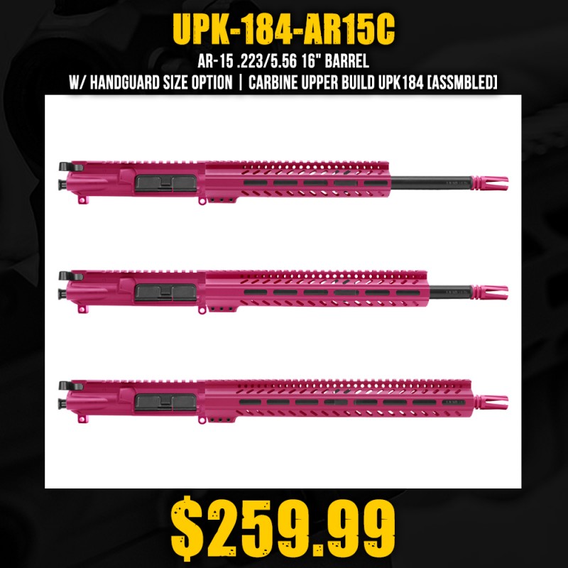 AR-15 .223/5.56 16" BARREL W/ HANDGUARD SIZE OPTION | CARBINE UPPER BUILD UPK184 [ASSMBLED]