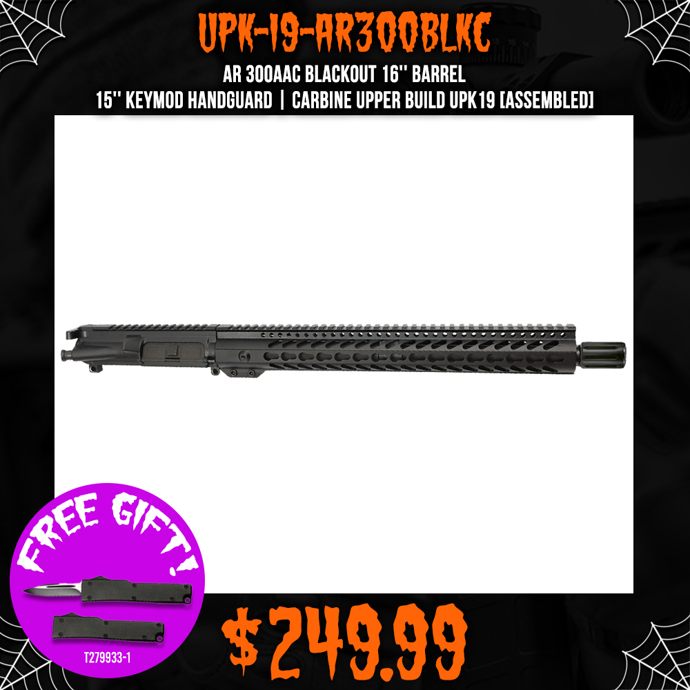 AR 300AAC Blackout 16'' Barrel 15'' Keymod Handguard | Carbine Upper Build UPK19 [ASSEMBLED]