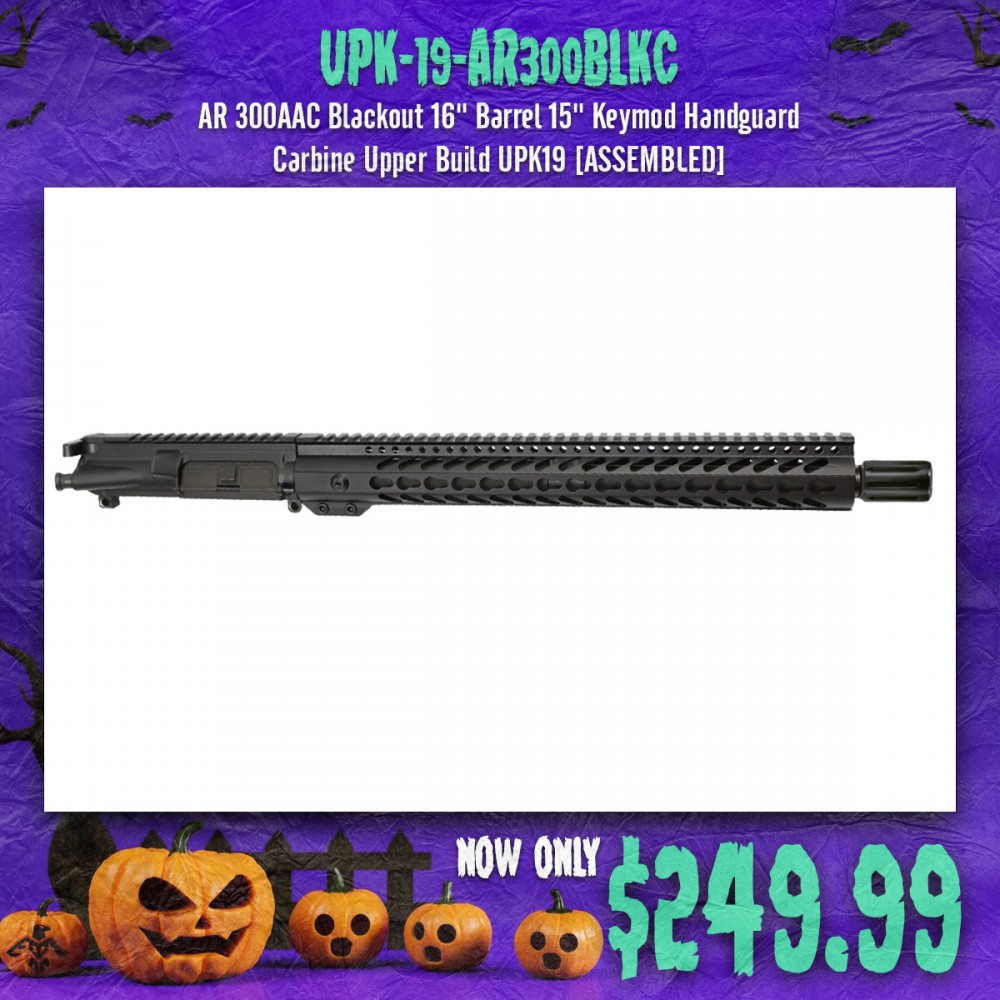 AR 300AAC Blackout 16'' Barrel 15'' Keymod Handguard | Carbine Upper Build UPK19 [ASSEMBLED]